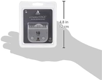Andis – 64315, Ceramic Edge Detachable Pet Clipper Blade – Carbon-Infused Steel with Sharp Cutting Tech, Runs Cooler & Stays Sharper, Resists Rust & Heat, Size-10 - Fits AG, AGC & BDC Series, Chrome