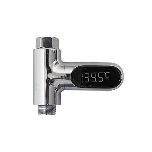 Baby Bath Water Thermometer - Hydropower No Battery Instant-Read with 360° Rotatable LED Display & 3-Color Indicator, Universal 1/2 for Baby Bath, Bathroom, Kitchen