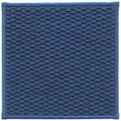 TYUU Small Bathroom Rugs Non Slip Washable Bath Rugs Super Absorbent Bathroom Rug Thin Quick Dry Low Pile Bath Mats, Navy Blue 12"x12"