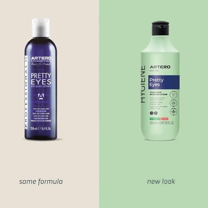 ARTERO Pretty Eyes. Eye Cleaner. Effectively removes Tear Stains from The Tear ducts of Dogs and Cats, ensuring a Clean and Healthy Appearance. 300 ml Bottle for Regular use.