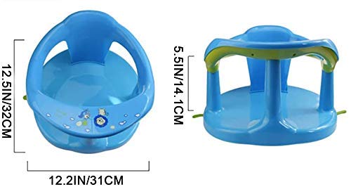 Baby Bath Seat, Portable Toddler Child Bathtub Seat for 6-18 Months,Newborn Baby Bath Seat,Infant Cute Bathtub Support,with Backrest Support and Suction Cups Tub Seats for Babies (Blue)