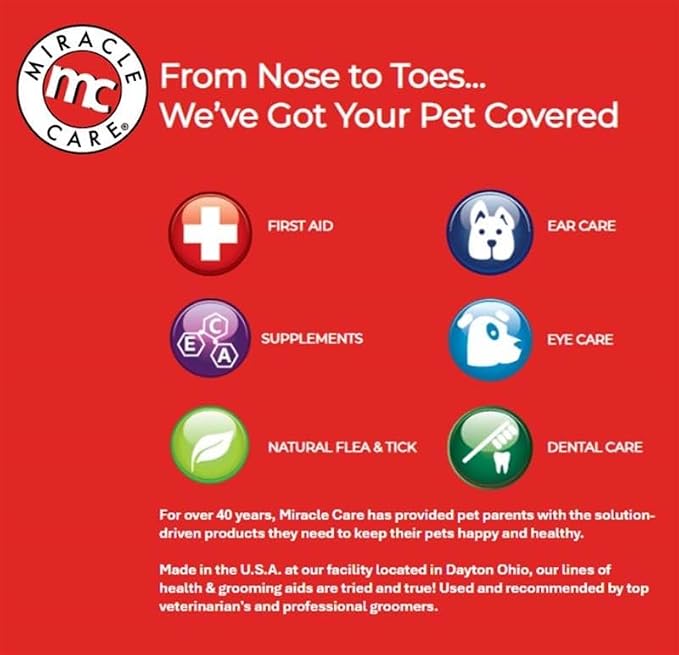 Miracle Care Eye Wash Pads for Dogs and Cats, 90 Pre-Soaked Wipes | Single Use Wipes Gently Clean and Soothe Pet Eyes, Non-Stinging Formula to Remove Eye Debris and Dirt, For Daily Use