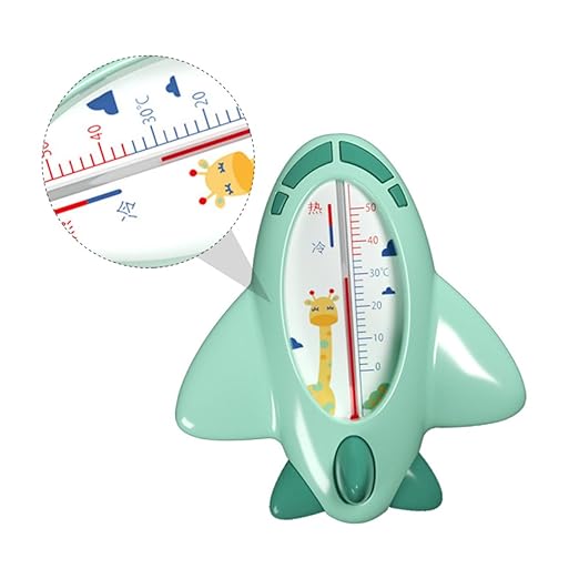 Toyvian Bath Thermometer Green Cartoon Plane Shape Accurate Water Temperature Reading Safe for Newborn Shower and Bath Easy to Use Material