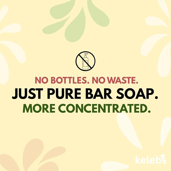 KELEBS Hypoallergenic Kids Soap Bar | Organic & Gentle Body Wash for Children | Natural Ingredients – Chamomile, 7 Bars