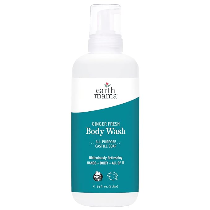 Earth Mama Ginger Fresh Hand & Body Wash - Foaming Hand Soap Refill - 34 fl oz - Made with Organic Herbs and Oils