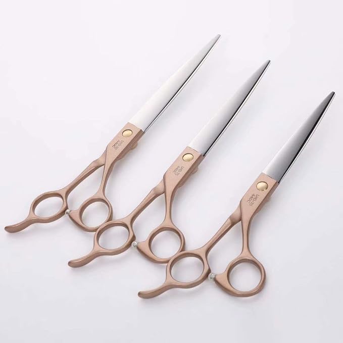 7.5'' Dog Straight Scissors for Grooming 440C Stainless Steel Rose Gold Professional Pet Trimming Scissors Sharp Blades Cutting for Dogs and Cats Shears