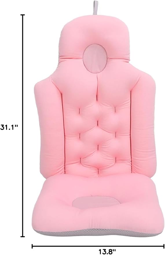 Bathtub Cushion Bathtub Pillow Soft Breathable Folding Headrest Back Support Bath Pillow Cushion for Adults Spa(Pink)