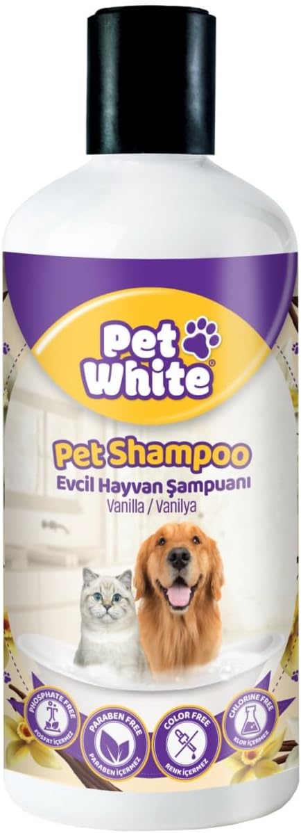 Pet White Dog Shampoo, Ocean Scent, Deodorizing & Nourishing Formula for Dogs & Cats, 16.9 Fl Oz (Vanilla)