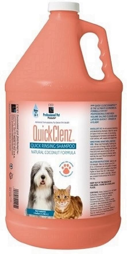 PPP QuickClenz Quick Rinsing Dog and Cat Shampoo, 1-Gallon