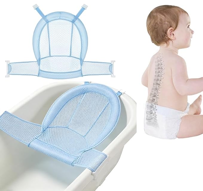 Haozaikeji Baby Bath Seat Support Net Infant Bathtub Mesh Cushion Newborn Baby Shower Lie Seat Toddler Bathing Breathable Mat Shower Pad for 0-3 Years