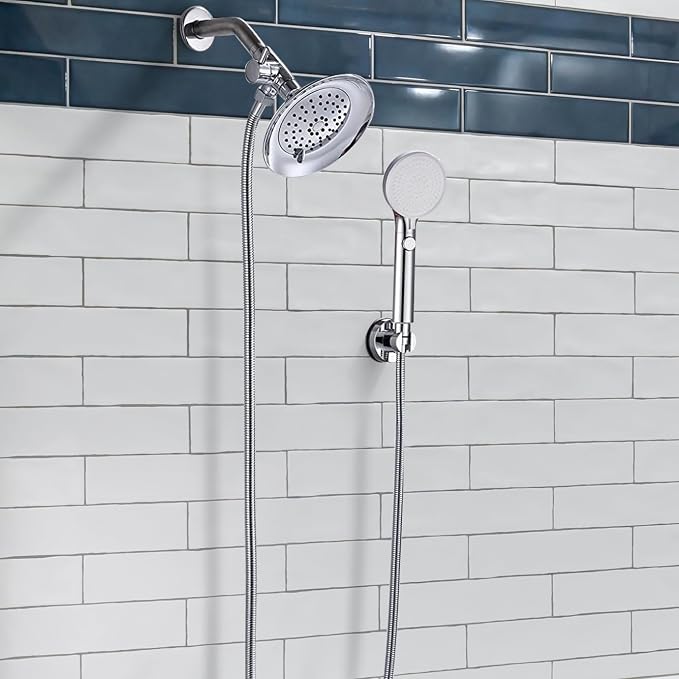 Dog Shower Head Sprayer Pet High Pressure 3 Mode Handheld with ON OFF Switch Metal Diverter 100 Inch Extra Long Stainless steel Hose No Drill Hook Chrome