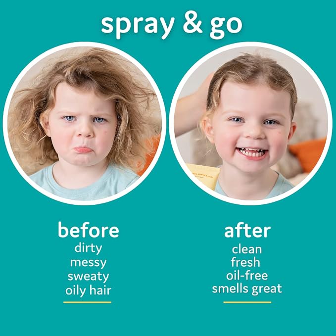 T is for Tame - Powder Puff Dry Shampoo for Babies & Kids – Gentle Hair Formula with Arrowroot Powder & Activated Charcoal, Mess-Free Application, Made in USA - 0.74 oz (2 Pack)