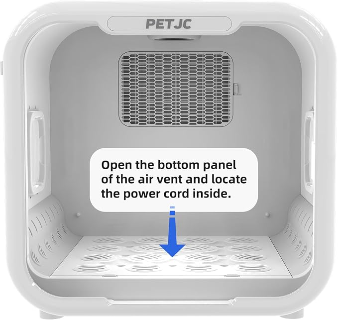 Automatic Pet Dryer Box for Cats and Small Dogs,Ultra Quiet Dog Hair Dryer 71L Capacity with Smart Temperature Control and 360 Drying(White-Standard)