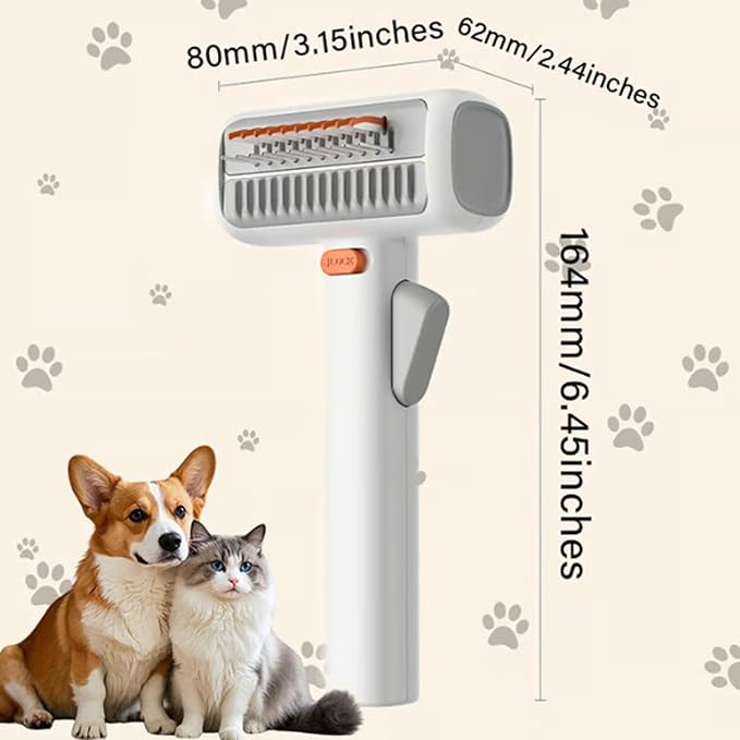 2-in-1 Pet Self Detangling Grooming Comb, Dematting Comb for Dogs and Cats, Professional Undercoat Rake for Long Hair Cat Brush, Dog Detangler Brush to Remove Mats and Tangles (2)