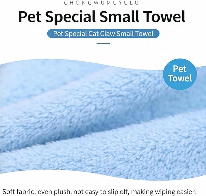 Paw Bathing Towel for Cats, Ultra Soft Microfiber Pet Bath Towel Gloves for Muddy Paws, Ears, Coral Fleece Pet Towel, Quick-Dry Cat Drying Towel, Lint-Free Absorbent with Hanging Loop (pink+grey)