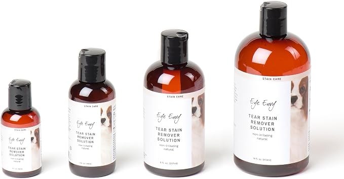 Eye Envy Tear Stain Remover Solution for Dogs. Gentle, Natural, Safe. Cleans Tear Stains. Recommended by AKC Breeders, Handlers, Groomers. 16 oz. Made in USA