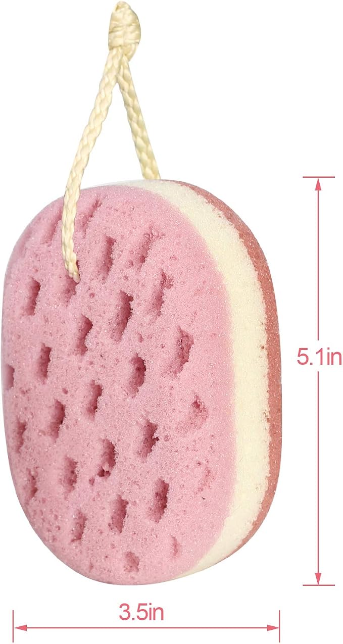 3 Pcs Bath Sponge for Women, Men, Adults, Kids. Sponge Loofah Body Scrubber Shower Sponge for Body Wash Bathroom, Body Sponge Bathing Accessories(Small Sizes)