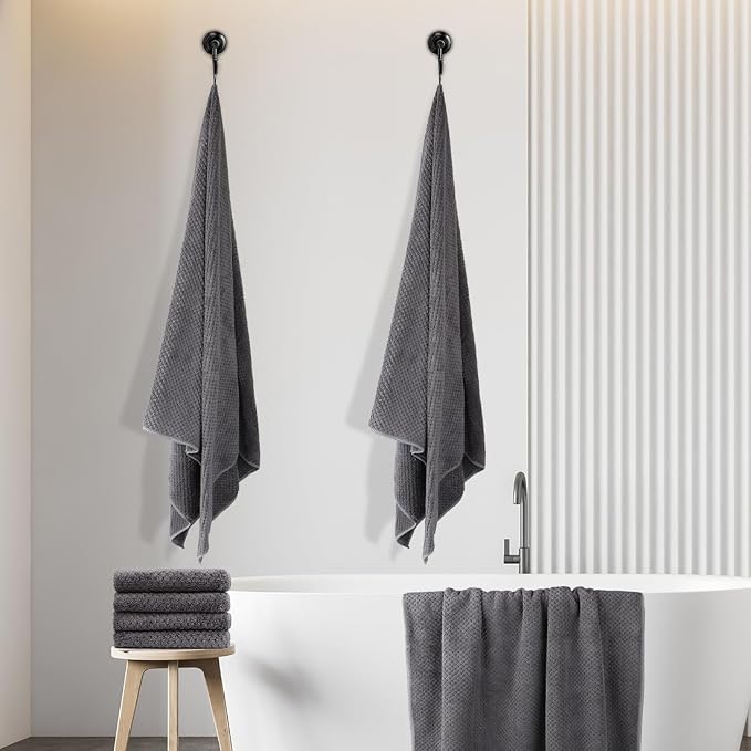 HOMEXCEL 8 Piece Bath Towel Set, Microfiber Bathroom Towel - 2 Bath Towels, 2 Hand Towels, and 4 Wash Cloths, Super Soft, Highly Absorbent Towels for Bathroom, Gym, Hotel, and Spa (Grey)