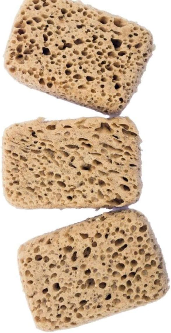 Michelle's Melting Pot Foam Bath Sponge Shower Sponge 3 Count (Tan Exfoliating)