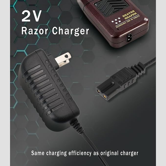 2V Charger Replacement for Wahl Shaver Shaper 8061, 8163, 8786-1001, 7367, 7029, 7060, 7035, 7339, 4000, 7063-017, 7065-017, WAKH4, 7064-017, 7061-917, 5-Star Series Trimmer Clipper Power Adapter