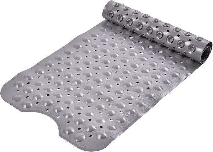 Sheepping Baby Bath Mat for Tub Non Slip Extra Long Cover Bathtub Mat with 200 Big Suction Cups for Toddler Infant Kids 40 X 16 Inch - Eco Friendly ,Machine Washable Shower Mat (Grey)