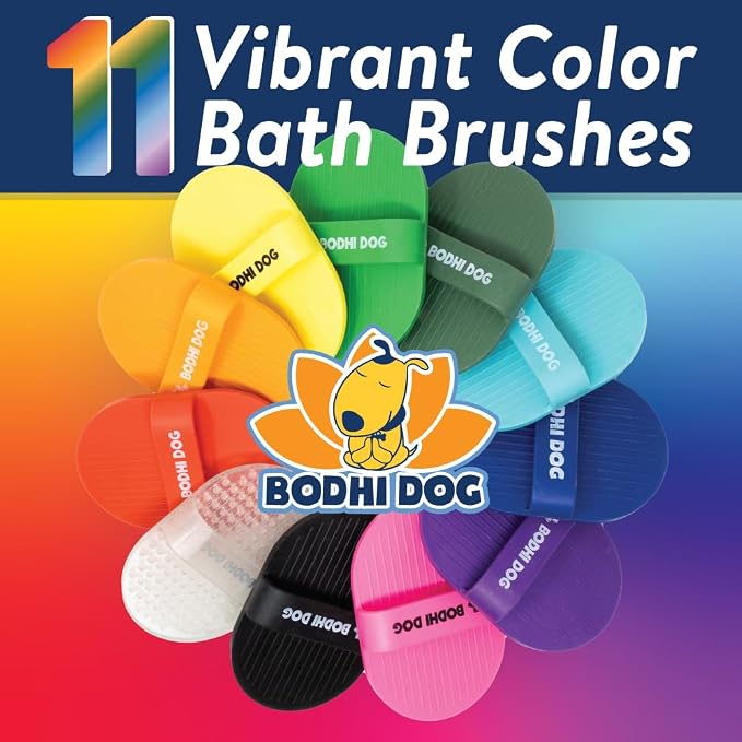Bodhi Dog Shampoo Brush - Pet Grooming & Bath Supplies for Dogs and Cats - Bath Brush for Long & Short Hair - Premium Scrubber for Shower, Showerhead, Sprayer & Bathing (Two Pack, Purple)