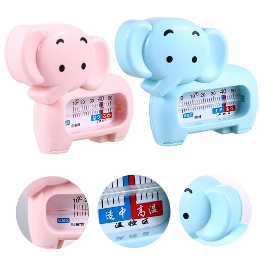 LIFKOME 2pcs Cartoon Elephant Bath Thermometer for Accurate Water Measurement and Safe for Bathing and Colors