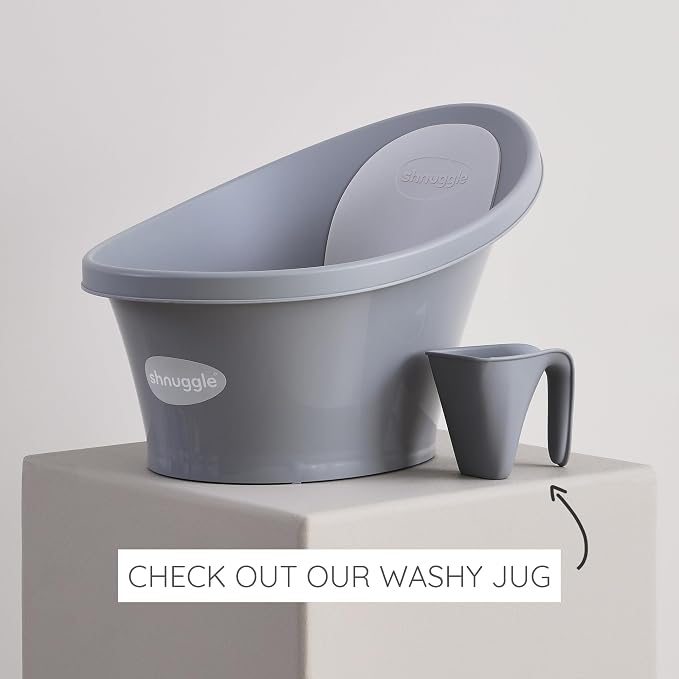 Shnuggle Newborn Baby Bath | Built in Support Bump and Soft Backrest | Suitable from Newborn | Bath Seat Support Includes Plug | Eucalyptus Green