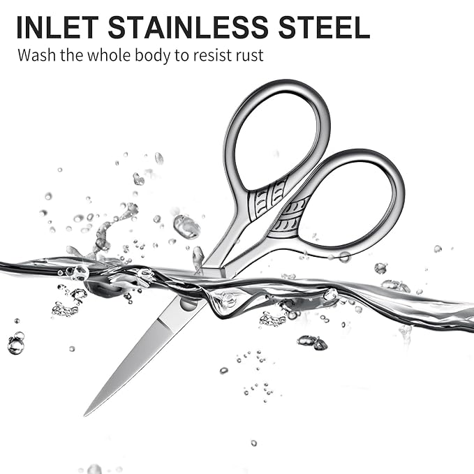 Professional Grooming Scissors for Hair, Eyelashes, Nose, Eyebrow Trimming, Mustache - AsonTao