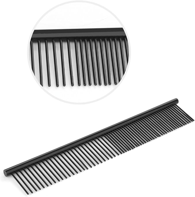 7.0-Inch Dog Grooming Scissors Set Pet Grooming Kit Fishbone Teeth Thinning Shears with Forceps Hairdressing Hair Styling Tool 5 Piece (Black)
