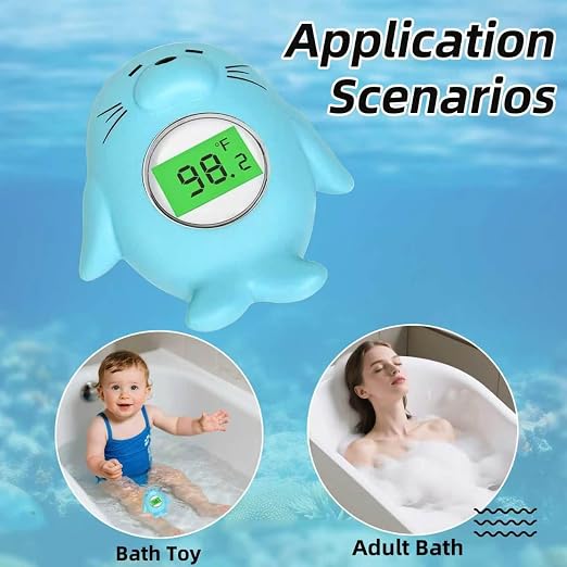 Baby Bath Thermometer, Floating Digital Water Temp Gauge for Infants | Reliable tub temp gauge prevents scalds & skin chill irritation, doubles as 2-in-1 floating bath toy for babies' daily baths