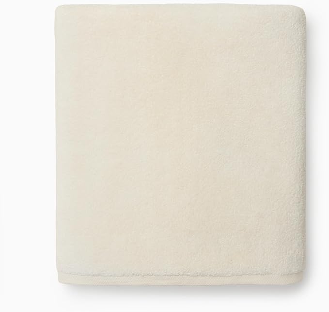 Sferra Cielo Large Bath Towel 30" x 60" - 100% Long-Staple Zero Twist Cotton, Premium Fade-Resistant Dye, Super Soft and Highly Absorbent, Luxurious Woven Border End Hems for Bathroom, Ivory