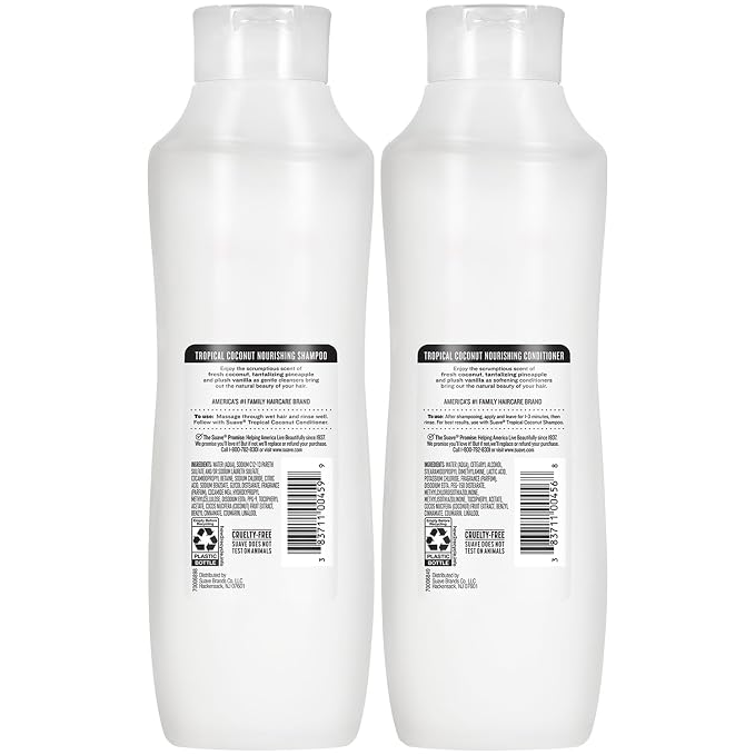 Suave Shampoo and Conditioner Set, Tropical Coconut – Everyday Nourishing Formulas with Botanical Extract and Vitamin E, 22.5 OZ Ea (2 Piece Set)