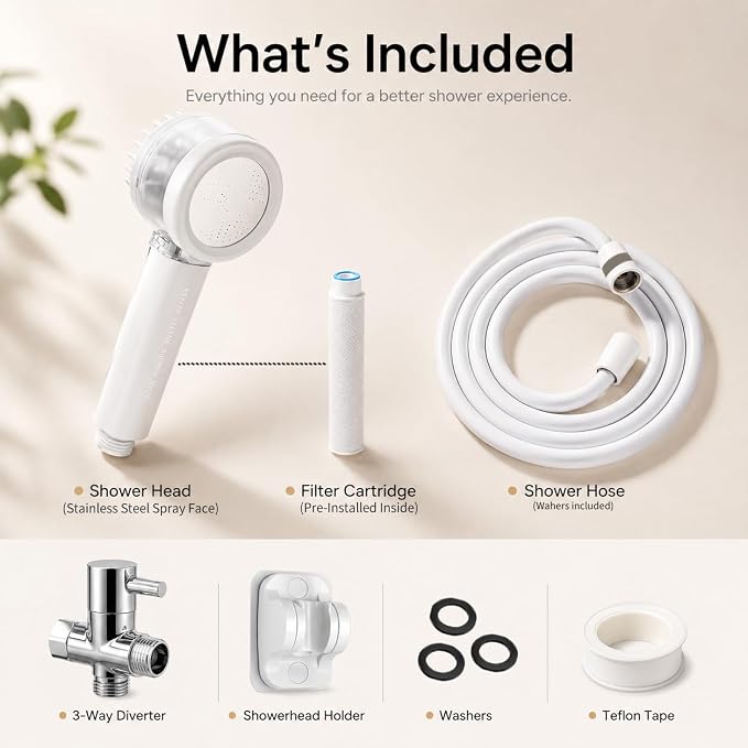 Premium Filtered Dog Shower Attachment, High Pressure Handheld Sprayer with One-Touch Water Control, G1/2" Metal 3-Way Diverter & 100" Hose for Easy Pet Bathing(Silver Spray Face)