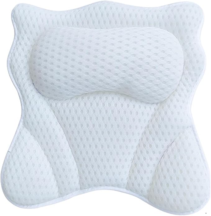 Bath Pillow,Ergonomic Bathtub Pillows for Tub Neck and Back Support,with 6 Powerful Suction Cups,Provide Shoulder and Back Support,Bath Accessory,Fits All Bathtub,Hot Tub,Home Spa