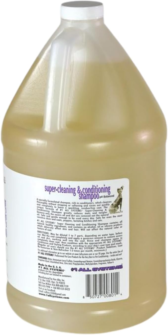 #1 All Systems Super Cleaning and Conditioning Pet Shampoo, 1-Gallon