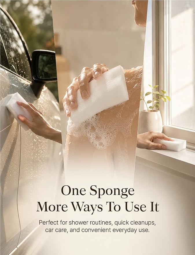 Disposable Shower Sponges 12 Pack, Individually Wrapped Bath Sponge, Just Add Water for Quick Clean, Daily Use, Travel