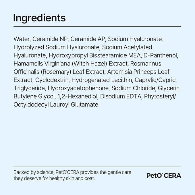 PetO’Cera Q-Eye, Eye Stain Remover for Dogs and Cats, Removes Tear Stains, Discharge, Soothes, Neutralizes Odors, Vet Approved, Korean Pet Skin Care (10.1 fl oz, 300ml)