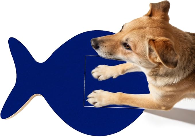 Vivifying Dog Nail Scratch Board with Treat Drawer, Stress-Free Nail Filing Tool for Dogs, Alternative to Clippers for Front Paw Nails, Interactive Training Scratch Pad with Extra Sandpaper (Blue)