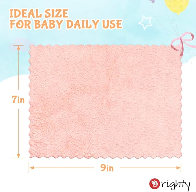 Orighty Baby Washcloths 50-Pack, Microfiber Coral Fleece Baby Face Towels, Soft and Absorbent Wash Cloths for Newborns, Infants and Toddlers, Gentle on Delicate Skin for Face Hands and Body, 7x9 Inch