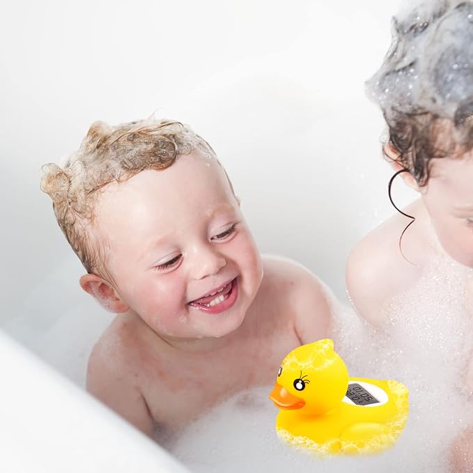 BabyElf Baby Bath Thermometer, Digital Bath Tub Water Temperature Monitor with Fast & Accurate Readings, Floating Duck Toy for Infant & Toddler Bathtub, Room Temperature Display