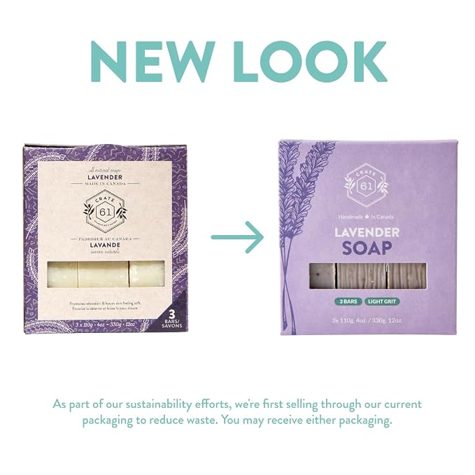 Crate 61, Natural Bar Soap, Vegan, Lavender, Handmade Soap With Premium Essential Oils, Cold Pressed Face And Body Bar For Men And Women (4 oz, 3 Bars) Lavender 3 Pack