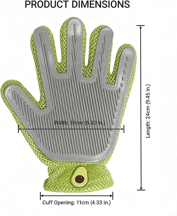 MEUOMIW - Pet Grooming Glove & Hair Remover - Deshedding Brush for Shedding Control - Gentle Massage Mitt for Dogs & Cats with Long and Short Fur - Ideal for Bathing and Grooming (one piece)