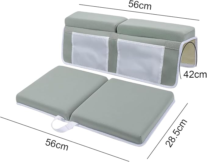 Upgrade Bath Kneeler and Elbow Rest Pad Set - Bath Support for Knees and Elbows - Bath Kneeler Pad with Memory Foam and Bath Organizer - Ideal Bath Kneeling Pad for Bathing