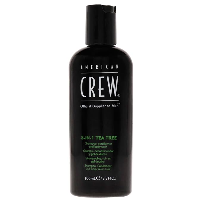 American Crew Shampoo, Conditioner & Body Wash for Men, 3-in-1, Tea Tree Scent, 3.3 Fl Oz
