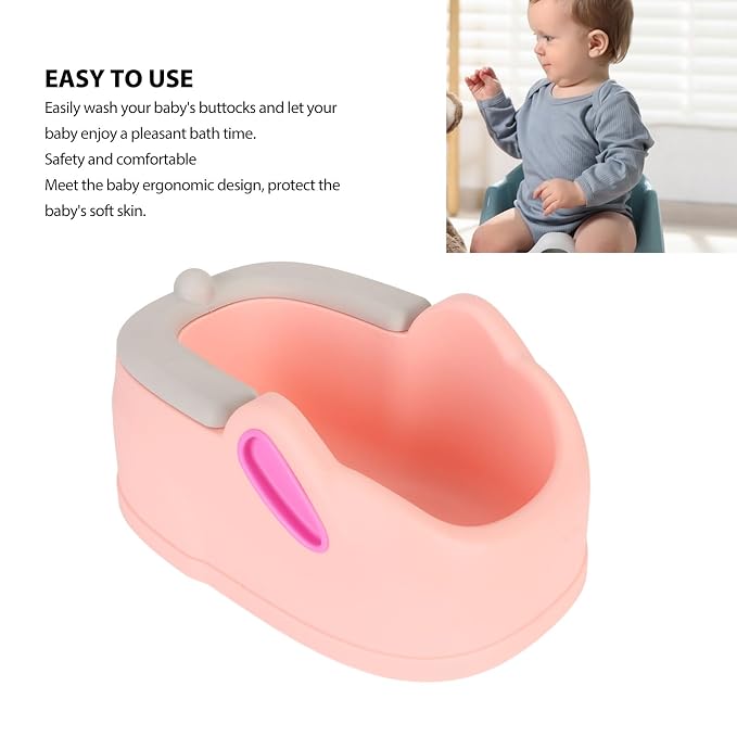 Baby Butt Washing Basin Ergonomic PP PU Washing Seat Portable Lightweight Basin for Newborn Infant Toddler Kids