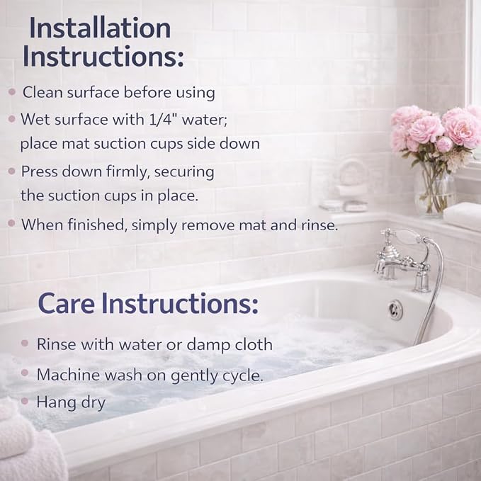 Bathtub Mat Non Slip, Bath Mat for Tub Non Slip, Tub Mat Extra Large 36 x 17 in, Bathtub Mat with Suction Cups & Drain Holes, Soft Foam, Machine Washable, Red