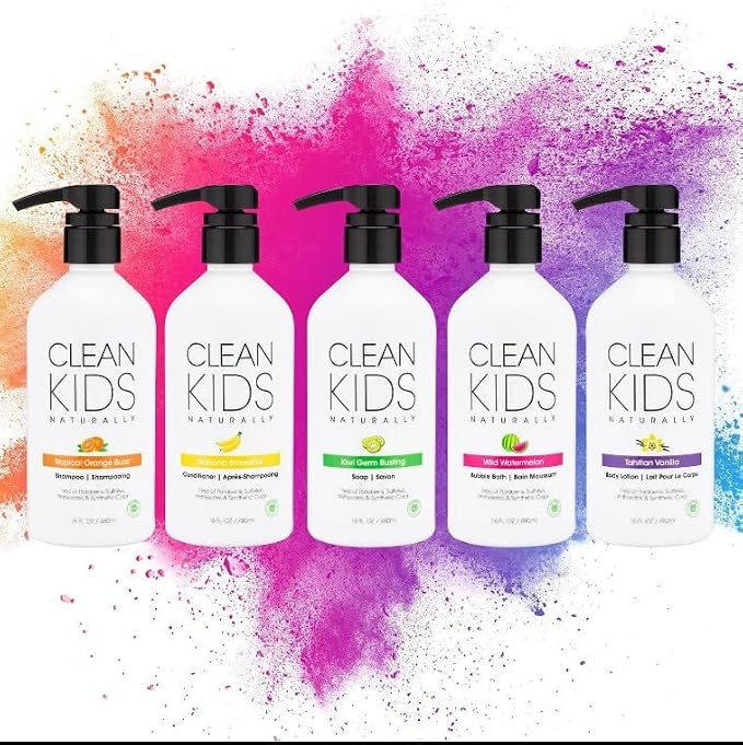 Clean Kids Naturally Tropical Shampoo- EWG Verified, All-Natural, Coconut-free, Vegan, Cruelty-free, Paraben-Free (16 Fl Oz, Orange Burst)