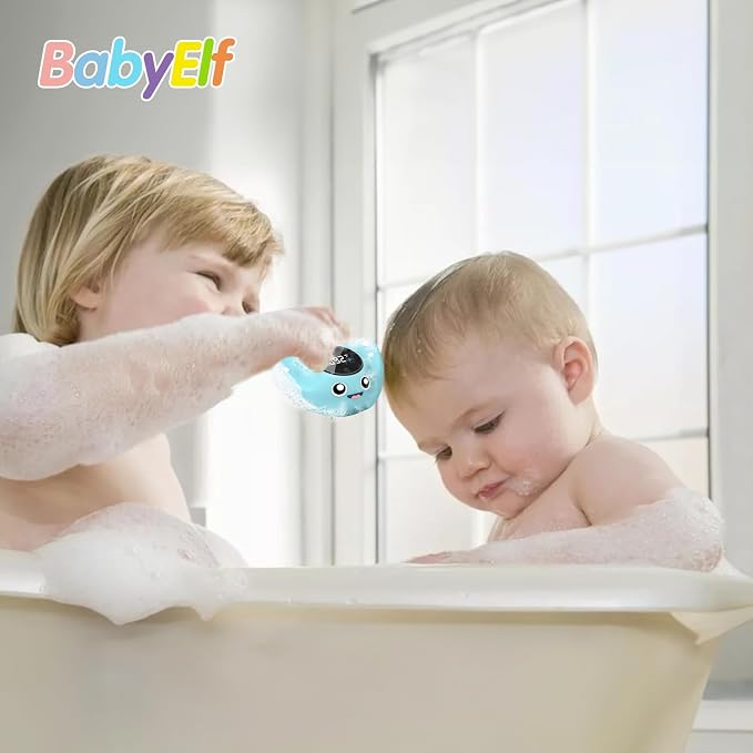 Baby Bath Thermometer - BabyElf Safety Bathtub Thermometer - Floating Bathing Toy for Infant - New Upgraded Mute Visual Alert, Gift for Mom and Newborn Only for Fahrenheit