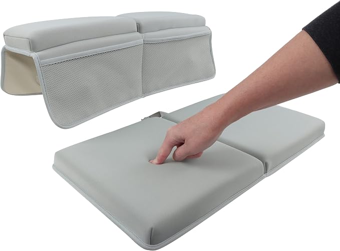 Acorn Baby Bath Kneeler and Elbow Rest Pad - Over Tub Foam Bathtub Kneeling Pad with Storage Pockets and Suction Cups 814205